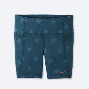 Brooks Moment 5" Short Tight - Denim/Run USA